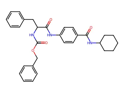Nalpha-[(benzyloxy)carbonyl]-N-[4-(cyclohexylcarbamoyl)phenyl]phenylalaninamide structure