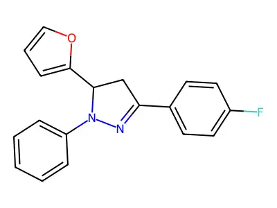 3-(4-Fluorophenyl)-5-(2-furyl)-1-phenyl-4,5-dihydro-1H-pyrazole structure