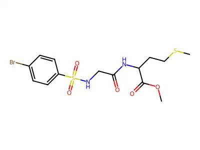 methyl 2-[(2-{[(4-bromophenyl)sulfonyl]amino}acetyl)amino]-4-(methylsulfanyl)butanoate structure
