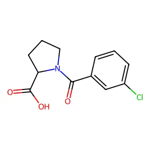 1-(3-Chlorobenzoyl)pyrrolidine-2-carboxylic acid structure