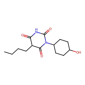 Barbituric acid, 5-butyl-1-(4-hydroxycyclohexyl)- structure