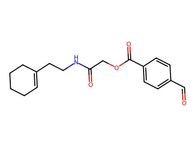 [2-[2-(Cyclohexen-1-yl)ethylamino]-2-oxoethyl] 4-formylbenzoate structure