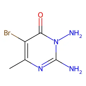 2,3-diamino-5-bromo-6-methylpyrimidin-4(3H)-one structure