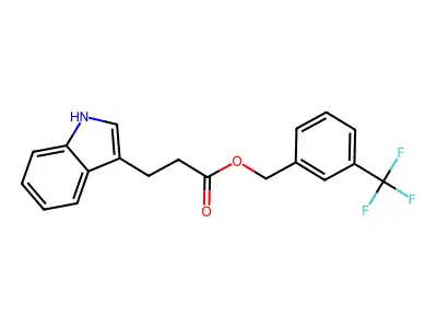 [3-(trifluoromethyl)phenyl]methyl 3-(1H-indol-3-yl)propanoate structure