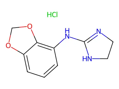 1H-Imidazol-2-amine, 4,5-dihydro-N-1,3-benzodioxol-4-yl-, monohydrochloride structure