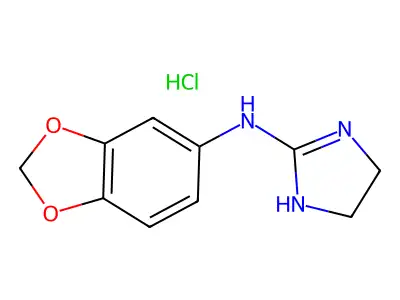 1H-Imidazol-2-amine, 4,5-dihydro-N-1,3-benzodioxol-5-yl-, monohydrochloride structure