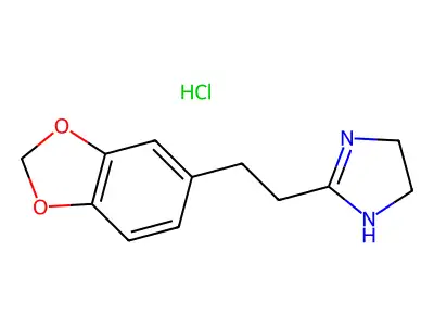 1H-Imidazole, 4,5-dihydro-2-(2-(1,3-benzodioxol-5-yl)ethyl)-, monohydrochloride structure