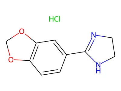 1H-Imidazole, 4,5-dihydro-2-(1,3-benzodioxol-5-yl)-, monohydrochloride structure