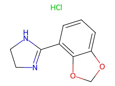 1H-Imidazole, 4,5-dihydro-2-(1,3-benzodioxol-4-yl)-, monohydrochloride structure