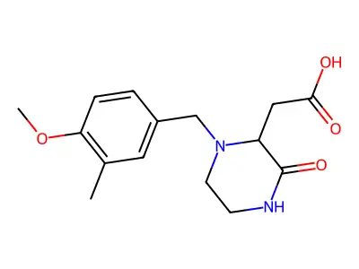 [1-(4-Methoxy-3-methylbenzyl)-3-oxo-2-piperazinyl]acetic acid structure