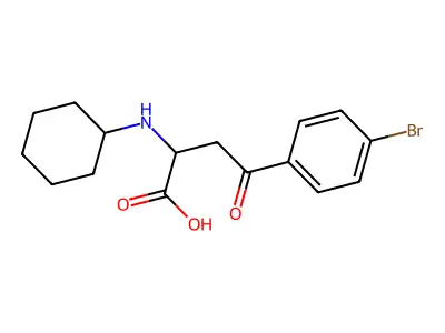 4-(4-Bromophenyl)-2-(cyclohexylamino)-4-oxobutanoic acid structure