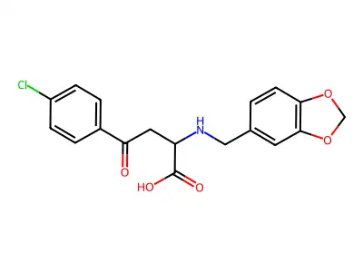 2-(1,3-Benzodioxol-5-ylmethylamino)-4-(4-chlorophenyl)-4-oxobutanoic acid structure