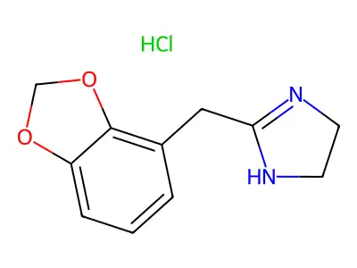 1H-Imidazole, 4,5-dihydro-2-((1,3-benzodioxol-4-yl)methyl)-, monohydrochloride structure