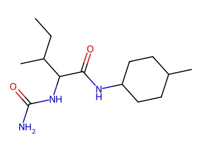 2-(carbamoylamino)-3-methyl-N-(4-methylcyclohexyl)pentanamide structure