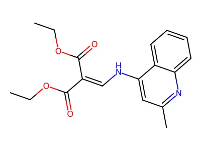 Diethyl 2-[[(2-methylquinolin-4-yl)amino]methylidene]propanedioate structure