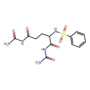 2-(benzenesulfonamido)-N,N'-dicarbamoyl-pentanediamide structure