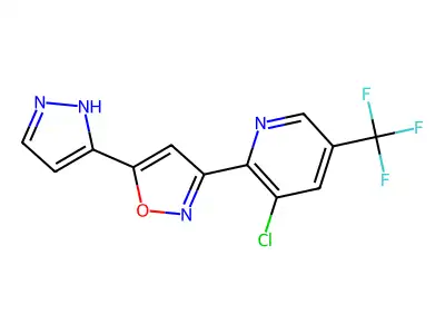 3-chloro-2-[5-(1H-pyrazol-5-yl)-3-isoxazolyl]-5-(trifluoromethyl)pyridine structure