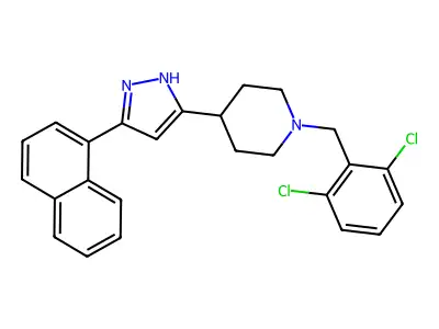 1-[(2,6-dichlorophenyl)methyl]-4-(3-naphthalen-1-yl-1H-pyrazol-5-yl)piperidine structure