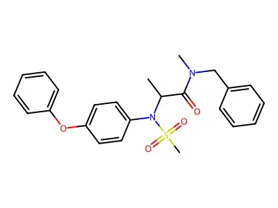 N-benzyl-N-methyl-2-(N-methylsulfonyl-4-phenoxyanilino)propanamide structure