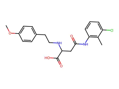 4-((3-chloro-2-methylphenyl)amino)-2-((4-methoxyphenethyl)amino)-4-oxobutanoic acid structure