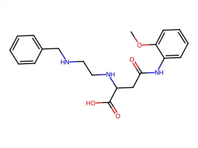 2-[2-(Benzylamino)ethylamino]-4-(2-methoxyanilino)-4-oxobutanoic acid structure