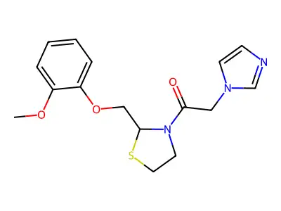 Thiazolidine, 3-(1H-imidazol-1-ylacetyl)-2-((2-methoxyphenoxy)methyl)- structure