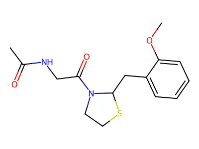 Acetamide, N-(2-(2-((2-methoxyphenyl)methyl)-3-thiazolidinyl)-2-oxoethyl)- structure