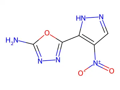 5-(4-nitro-1H-pyrazol-5-yl)-1,3,4-oxadiazol-2-amine structure