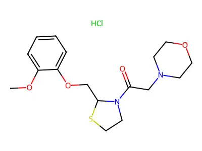 2-((2-Methoxyphenoxy)methyl)-3-(4-morpholinylacetyl)thiazolidine monohydrochloride structure