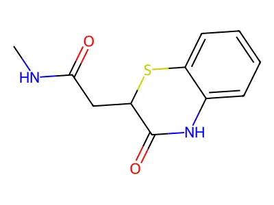 N-methyl-2-(3-oxo-3,4-dihydro-2H-1,4-benzothiazin-2-yl)acetamide structure