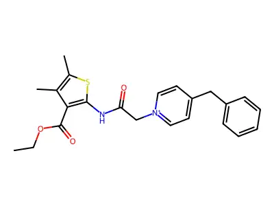 4,5-dimethyl-2-[[1-oxo-2-[4-(phenylmethyl)-1-pyridin-1-iumyl]ethyl]amino]-3-thiophenecarboxylic acid ethyl ester structure