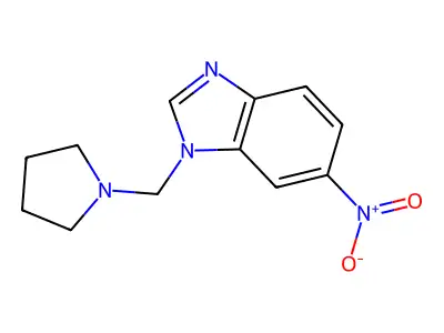 1H-Benzimidazole, 6-nitro-1-(1-pyrrolidinylmethyl)- structure