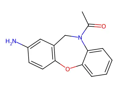 1-[2-aminodibenzo[b,f][1,4]oxazepin-10(11H)-yl]-1-ethanone structure