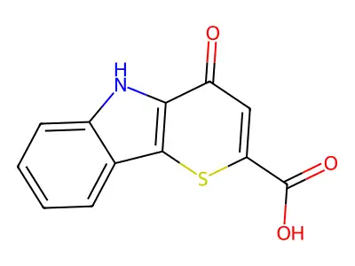 4-oxo-9H-thiopyrano[2,3-b]indole-2-carboxylic acid structure