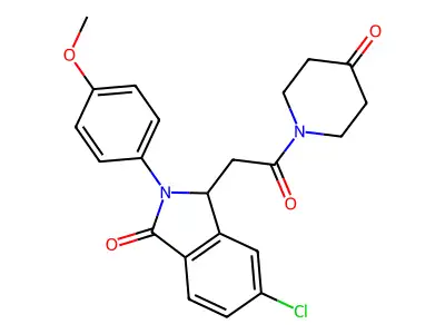 1-((6-Chloro-2,3-dihydro-2-(4-methoxyphenyl)-3-oxo-1H-isoindol-1-yl)acetyl)-4-piperidinone structure