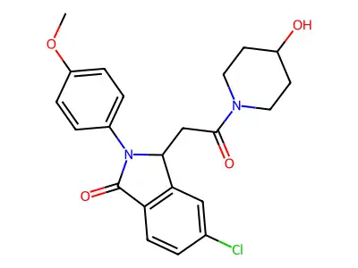 1-((6-Chloro-2,3-dihydro-2-(4-methoxyphenyl)-3-oxo-1H-isoindol-1-yl)acetyl)-4-piperidinol structure