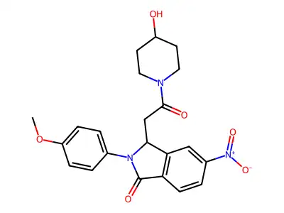 1-((2,3-Dihydro-2-(4-methoxyphenyl)-6-nitro-3-oxo-1H-isoindol-1-yl)acetyl)-4-piperidinol structure