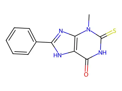 3-Methyl-8-phenyl-2-thiohypoxanthine structure
