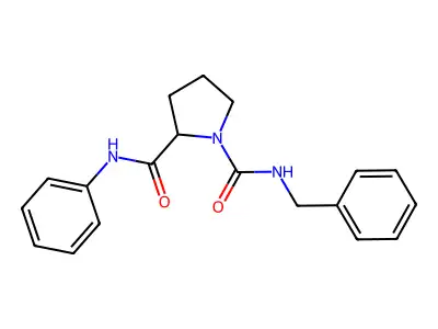 1-N-benzyl-2-N-phenylpyrrolidine-1,2-dicarboxamide structure