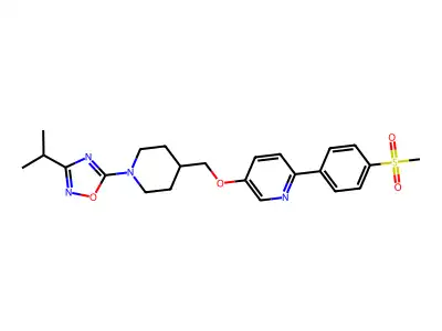 5-{[1-(3-异丙基-1,2,4-噁二唑-5-基)哌啶-4-基]甲氧基}-2-[4-(甲磺酰基)苯基]吡啶 structure