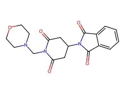 1-(Morpholinomethyl)-4-phthalimidopiperidine-2,6-dione structure