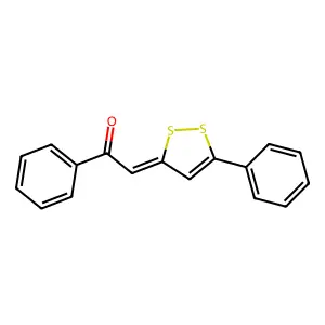 1-phenyl-2-(5-phenyldithiol-3-ylidene)ethanone structure