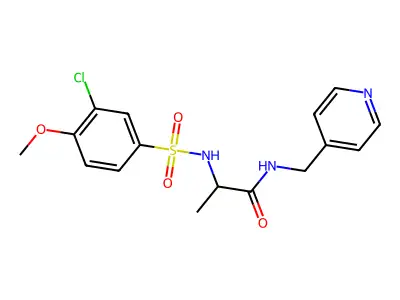 2-(3-Chloro-4-methoxy-benzenesulfonylamino)-N-pyridin-4-ylmethyl-propionamide structure