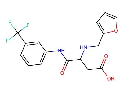 N~2~-(furan-2-ylmethyl)-N-[3-(trifluoromethyl)phenyl]-alpha-asparagine structure