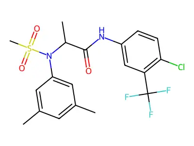 N-[4-chloro-3-(trifluoromethyl)phenyl]-2-(3,5-dimethyl-N-methylsulfonylanilino)propanamide structure