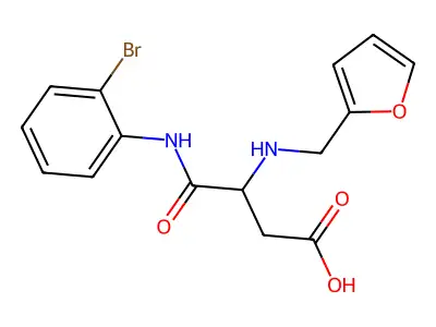 4-(2-Bromoanilino)-3-(furan-2-ylmethylamino)-4-oxobutanoic acid structure