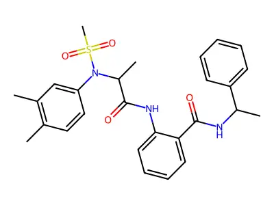 2-[2-(3,4-dimethyl-N-methylsulfonylanilino)propanoylamino]-N-(1-phenylethyl)benzamide structure