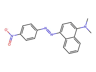 N,N-dimethyl-4-(4-nitrophenylazo)-1-naphthylamine structure