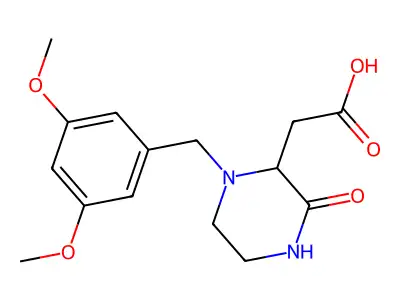 2-(1-(3,5-Dimethoxybenzyl)-3-oxopiperazin-2-yl)acetic acid structure