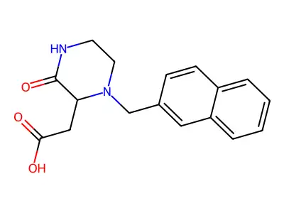 2-[1-(2-Naphthylmethyl)-3-oxopiperazin-2-yl]acetic acid structure